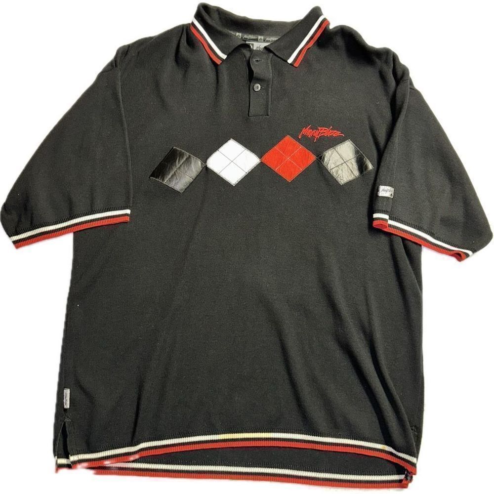 Vintage‎ 90's Johnny Blaze Black Red Polo Shirt Men's Size XL